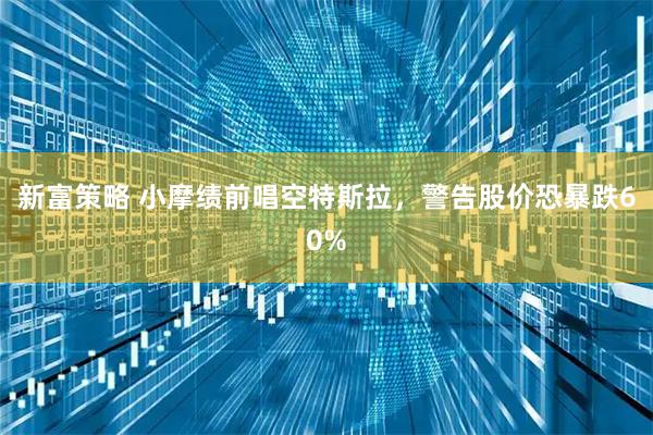 新富策略 小摩绩前唱空特斯拉，警告股价恐暴跌60%